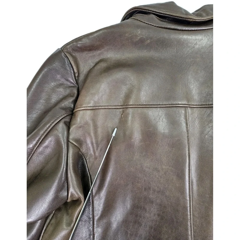 VTG Wilsons Leather Dark Brown Mens XL Field Jacket Sport Coat Lined Pockets
